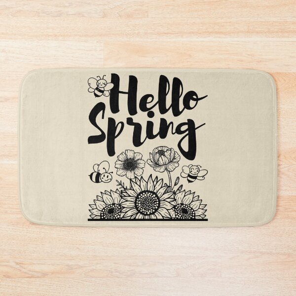 Item preview, Hello Spring (Black Design) designed and sold by TextAndVectors.