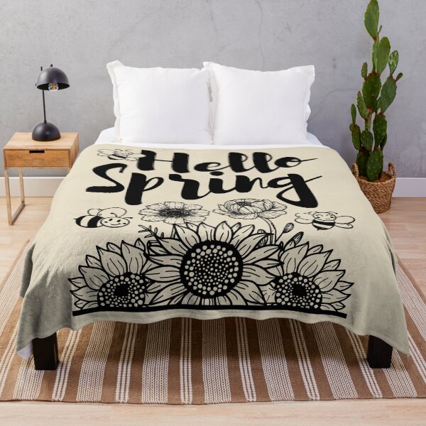 Item preview, Hello Spring (Black Design) designed and sold by TextAndVectors.