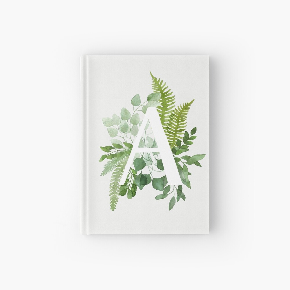 Floral Letter A Hardcover Journal