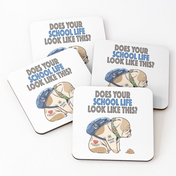 Item preview, BACK TO SCHOOL Bulldog Unhappy Miserable with school life.  designed and sold by studiohfy.