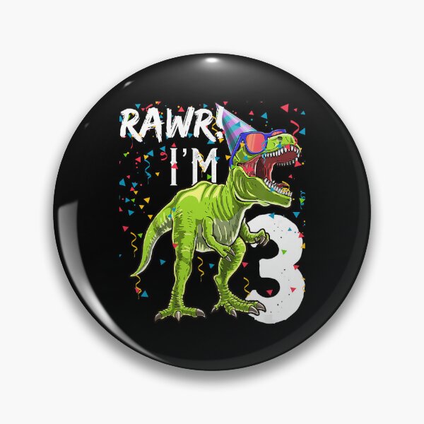 Item preview, Kids Rawr Im 3 3rd Birthday T Rex Dinosaur 3 Year Old Party Gift designed and sold by HugheDemeyer.