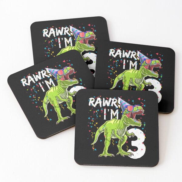 Item preview, Kids Rawr Im 3 3rd Birthday T Rex Dinosaur 3 Year Old Party Gift designed and sold by HugheDemeyer.