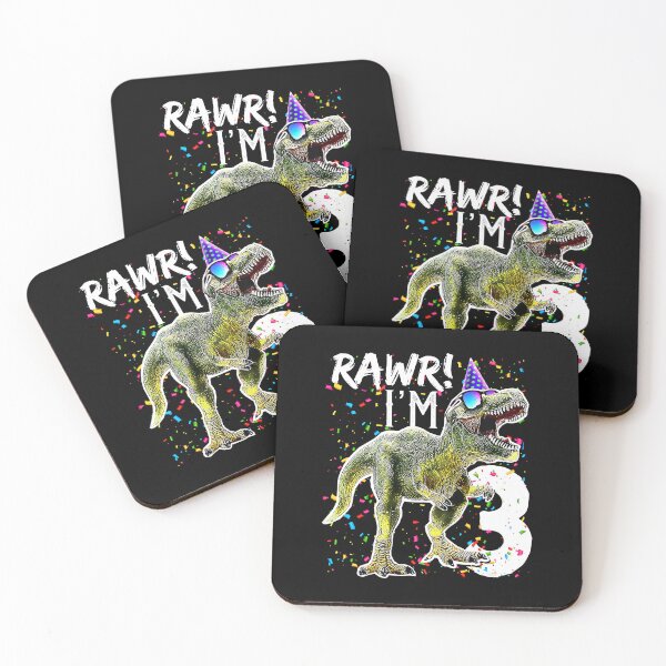 Item preview, Kids Rawr Im 3 3rd Birthday T Rex Dinosaur 3 Year Old Party Gift designed and sold by HugheDemeyer.