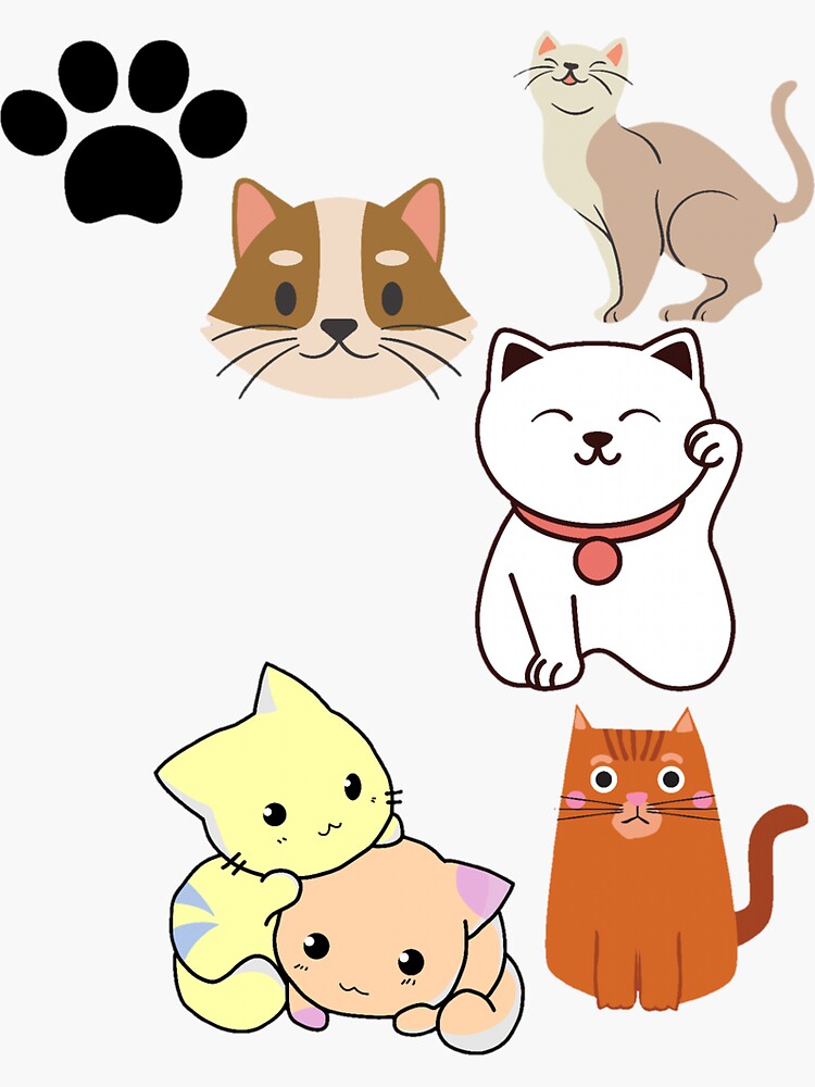 I Love Cats Sticker Cat Sticker, Bubble Free Stickers, Cats, Cute Sticker,  Quote Sticker, Gift Ideas, Kawaii Sticker, Love, Kiss Cut, Cat 