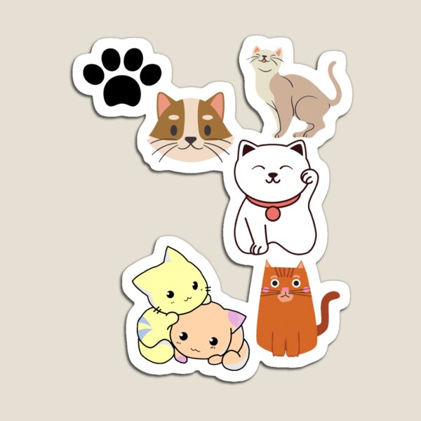 Meowtain Kawaii Cute Cat Stack - Kawaii Cats - Sticker