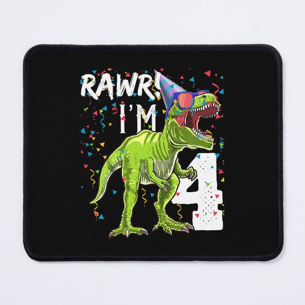 Item preview, Kids Rawr Im 4 4th Birthday T Rex Dinosaur 4 Year Old Party Gift designed and sold by HugheDemeyer.