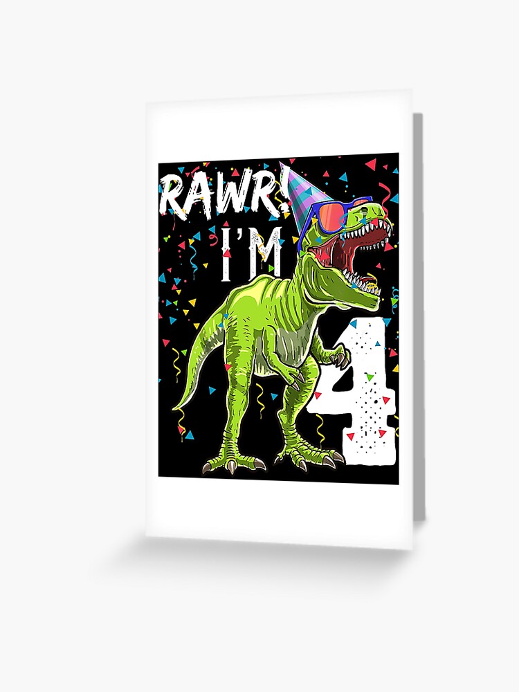 Kids Four A Saurus Birthday T Rex 4 Year Old Dino 4th Dinosaur Sticker for  Sale by HugheDemeyer