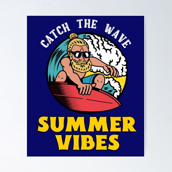 Item preview, Catch The Wave Summer Vibes California Surfing designed and sold by R&BApparel.