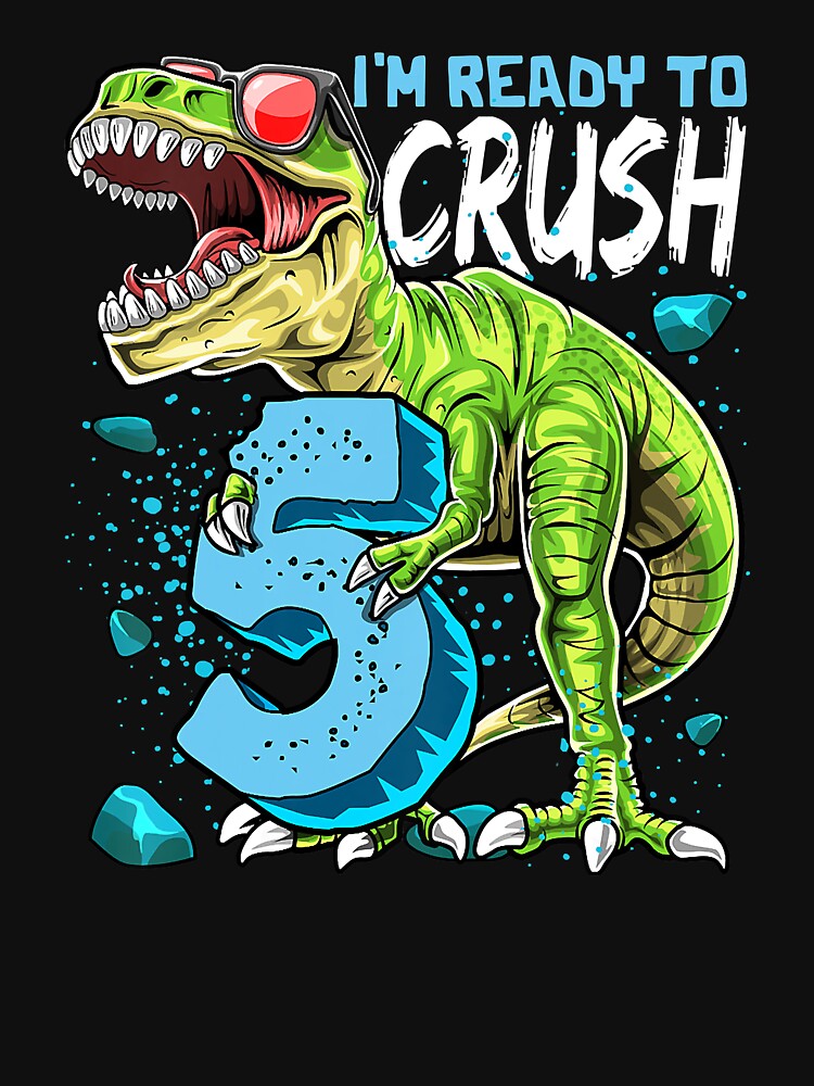 Kids 5 Year Old Dinosaur Birthday 5th T Rex Dino Five Saurus, Logo