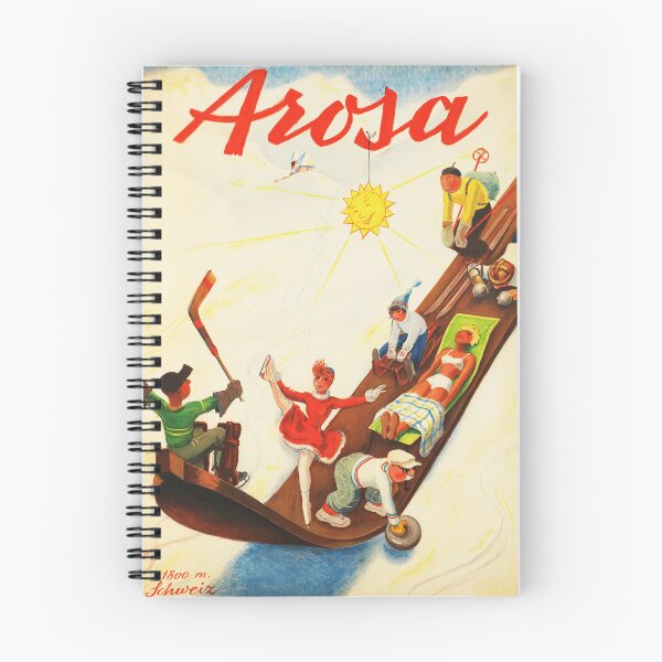 Item preview, AROSA Switzerland 1937 by Hugo Laubi Old Winter Sports Travel Poster designed and sold by retroposters.