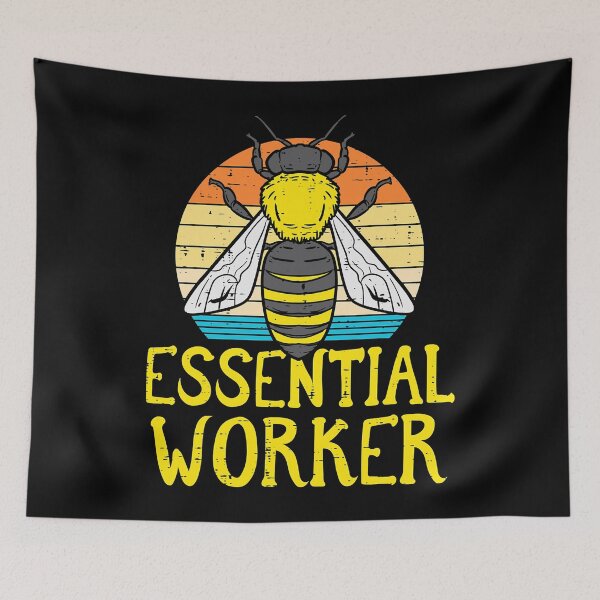 Item preview, Essential Worker Bee Retro Nature Environment designed and sold by levintere.