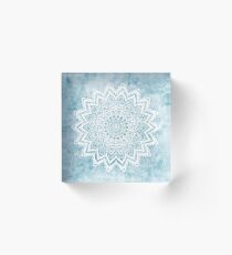MANDALA SAVANAH LIGHT BLUE Acrylic Block