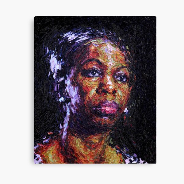Black is the colour of my true love's hair - Nina Simone Canvas Print