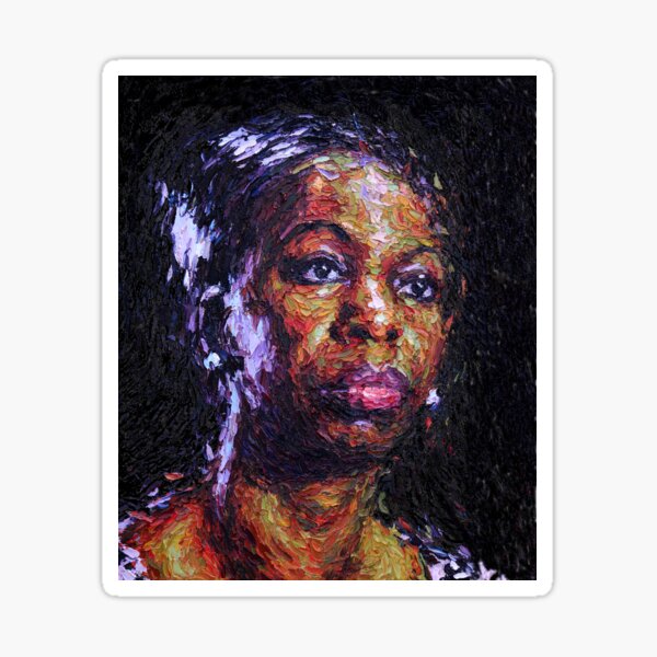 Black is the colour of my true love's hair - Nina Simone Sticker