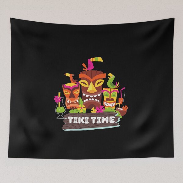 Item preview, Sleepy Tiki God Wood Tiki Style Mug for that Retro Island designed and sold by Tanuja  Sharma.