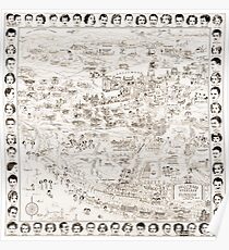 Hollywood Starland Karte der Sterne Circa 1937 Poster