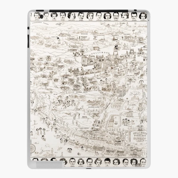 Hollywood Starland Map of the Stars Circa 1937  iPad Case & Skin for Sale  by Designs by Kool Kat