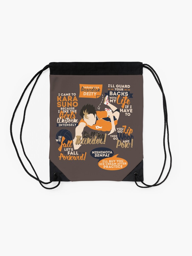 "Nishinoya Quotes" Drawstring Bag for Sale by ZeroKara Redbubble