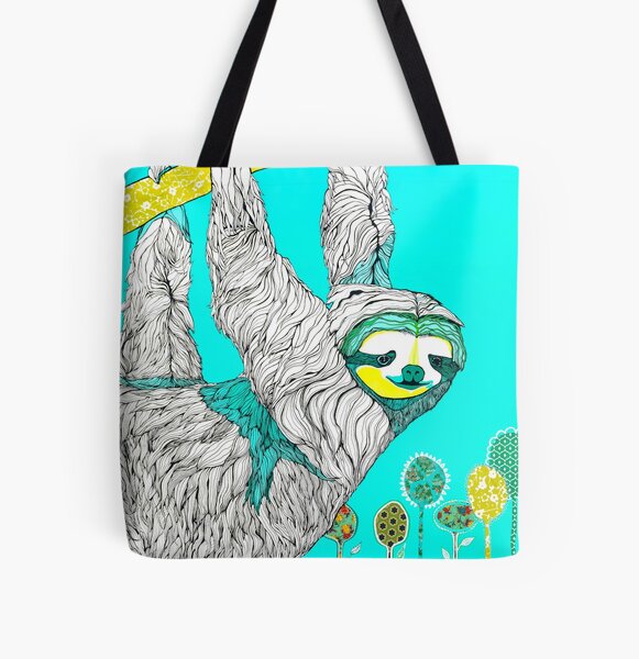 Spring Sloth All Over Print Tote Bag