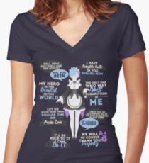 Rem Quotes Women's Fitted V-Neck T-Shirt