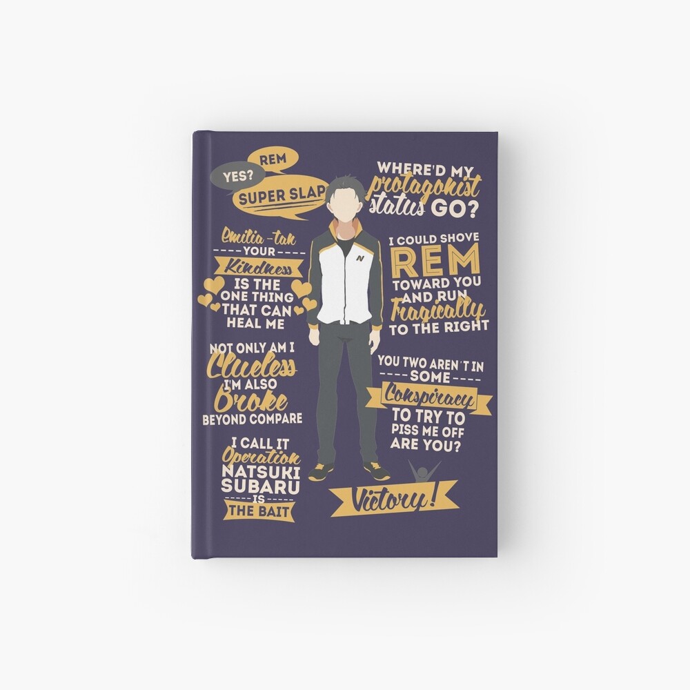 Natsuki Subaru Quotes Hardcover Journal By Zerokara Redbubble