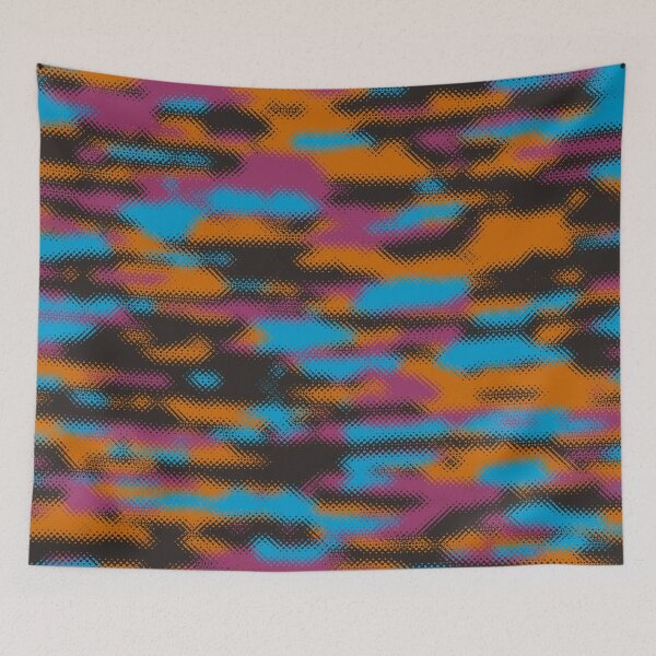 Item preview, Camouflage Blue Orange Black  designed and sold by Tshirtstory.