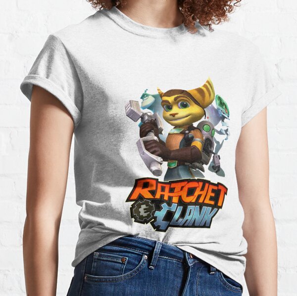 Vista previa del artículo con la obra «Supera la traviesa acción de disparos Lucky Ratchet y Clank Classic Fans», diseñado y vendido por MurphyPicking.