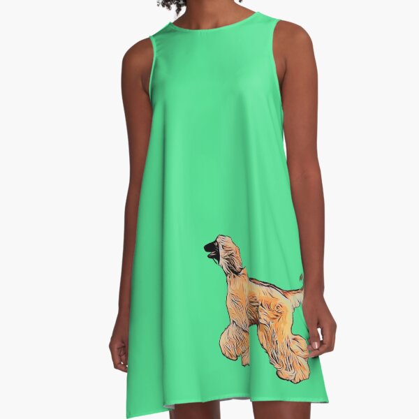 Running Afghan Hound for dog lovers A-Line Dress