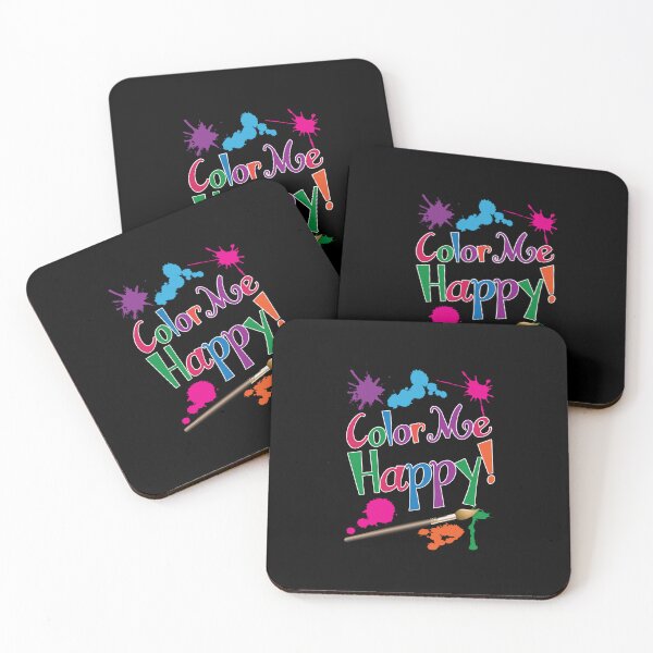 Item preview, 'Color Me Happy!' (Black) designed and sold by The Button Gal.