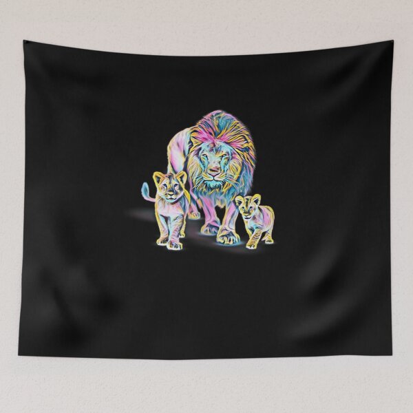 Item preview, Lion Cup Africa Big Cat Motif Mane colorful Lions Design designed and sold by osborange.