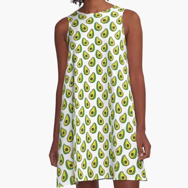 avocado doodle pattern A-Line Dress
