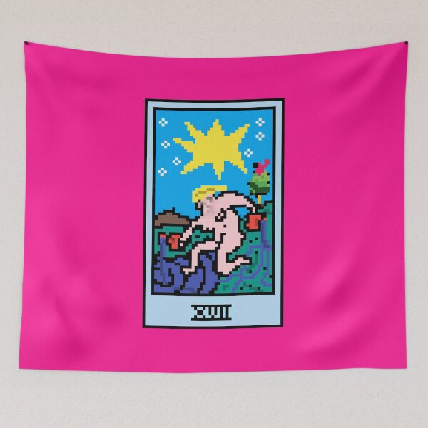 Item preview, Wait, is this pixel art tarot? Pink - Major Arcana 'The Star' (Design for T-shirt, stickers and other accessories) designed and sold by Pixel Waite.