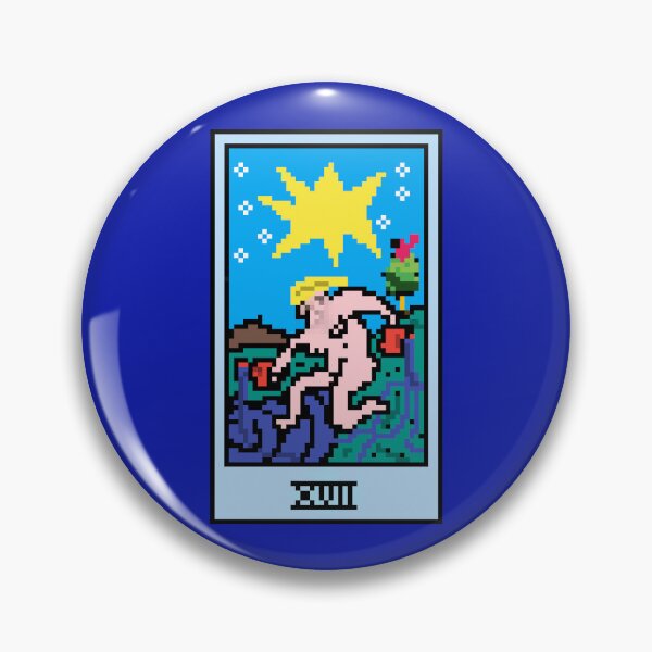 Aperçu de l'œuvre Attendez, c'est du tarot pixel art ? Bleu - Arcanes majeurs 'The Star' (Design pour T-shirt, autocollants et autres accessoires) créée et vendue par Pixel Waite.