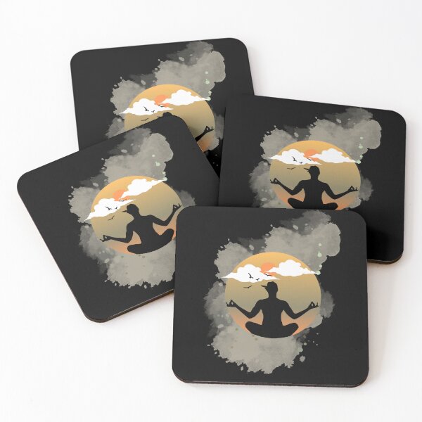 Item preview, Yogi figure under the sunset. Yoga brings eternal joy, love, and peace designed and sold by M-Infinite.