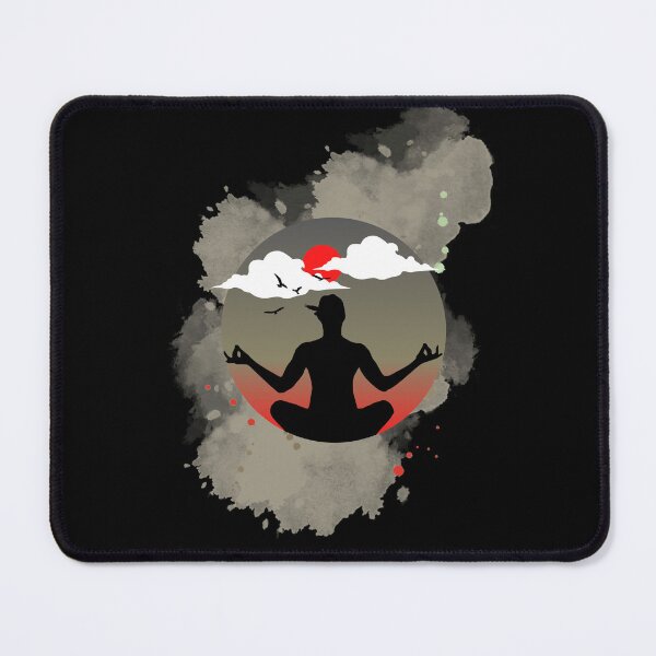 Item preview, Yogi figure under the red sunset. Yoga brings eternal joy, love, and peace designed and sold by M-Infinite.