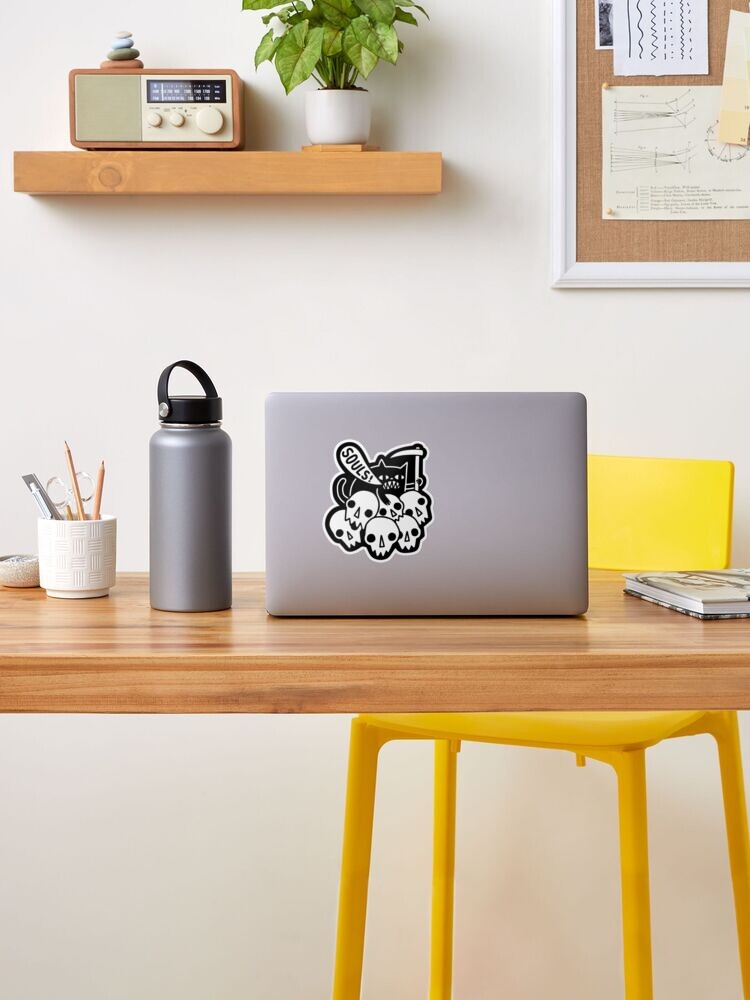 Thumbnail 2 of 3, Sticker, Cat Got Your Soul? designed and sold by obinsun.
