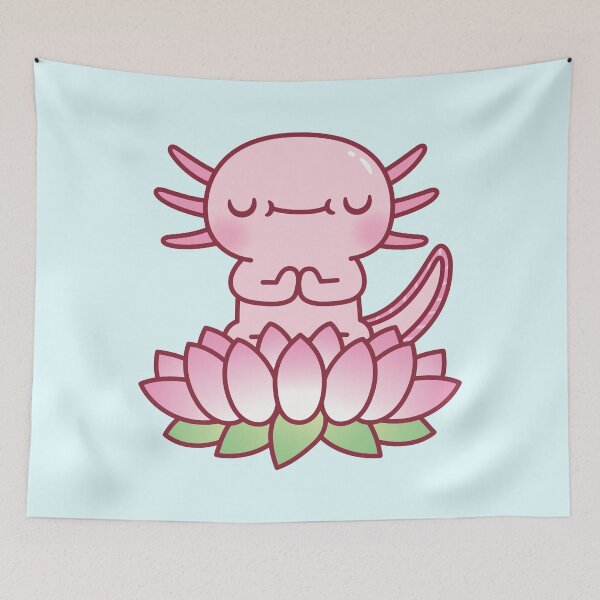 Item preview, Cute Axolotl Seated On Lotus Flower designed and sold by rustydoodle.