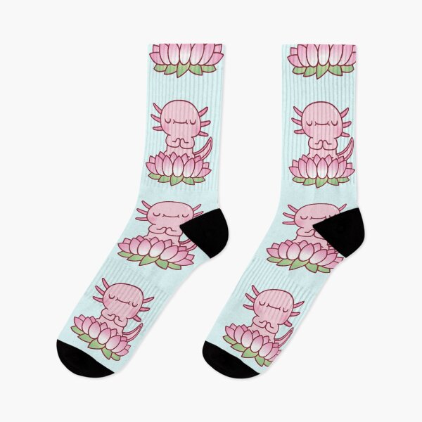 Item preview, Cute Axolotl Seated On Lotus Flower designed and sold by rustydoodle.