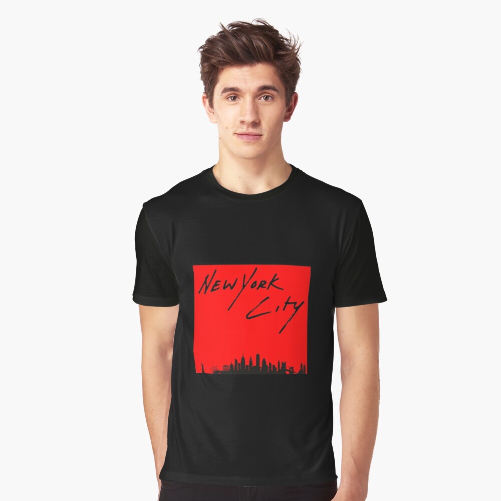 New York (Black & Red) Essential T-Shirt for Sale by Louislilly