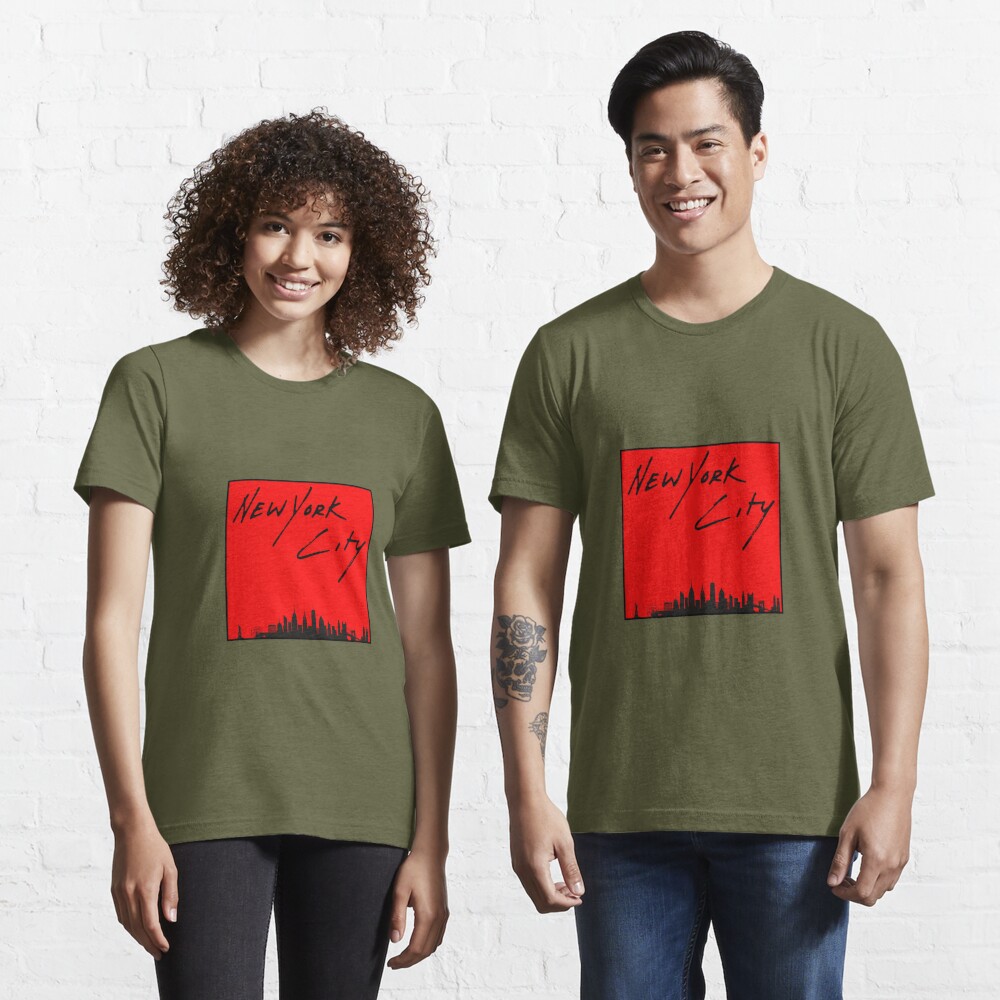 New York (Black & Red) Essential T-Shirt for Sale by Louislilly