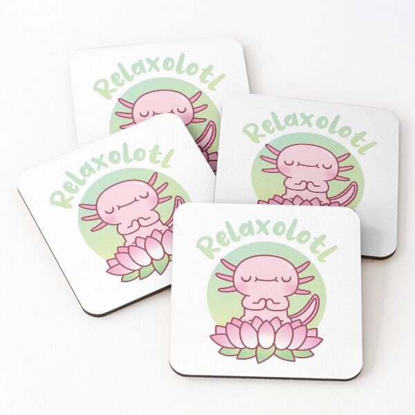 Item preview, Cute Axolotl Seated On Lotus Flower Relaxolotl Pun designed and sold by rustydoodle.