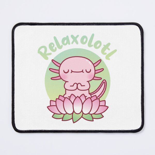 Item preview, Cute Axolotl Seated On Lotus Flower Relaxolotl Pun designed and sold by rustydoodle.