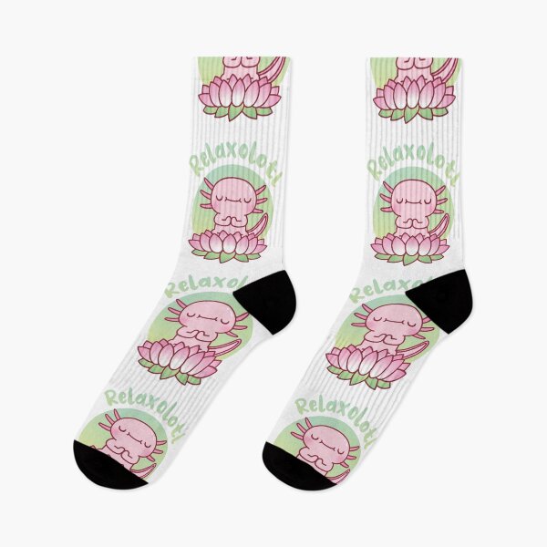 Item preview, Cute Axolotl Seated On Lotus Flower Relaxolotl Pun designed and sold by rustydoodle.
