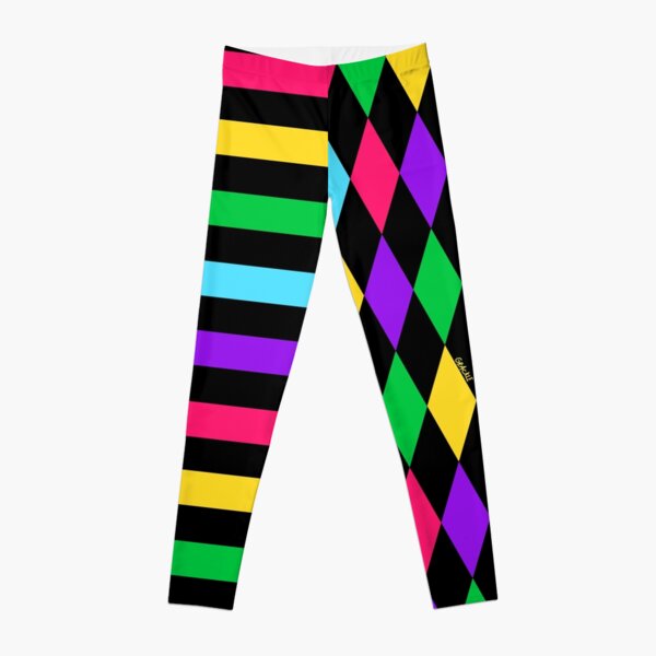 Mardi Gras Leggings, Mardi Gras Argyle Jester Leggings