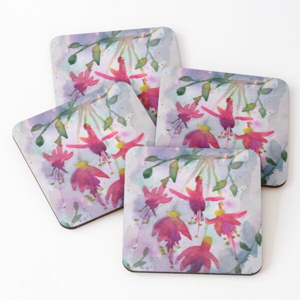 Item preview, Fuschia Watercolour Flowers designed and sold by RachLuna.