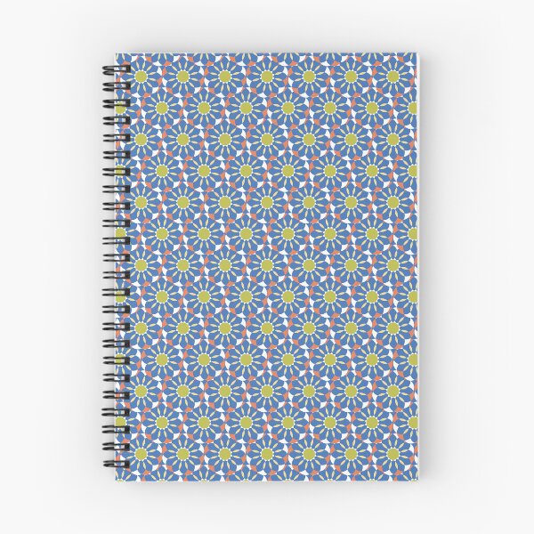 Item preview, Blue and Orange Retro Geometric Flowers Pattern designed and sold by shadowbright.