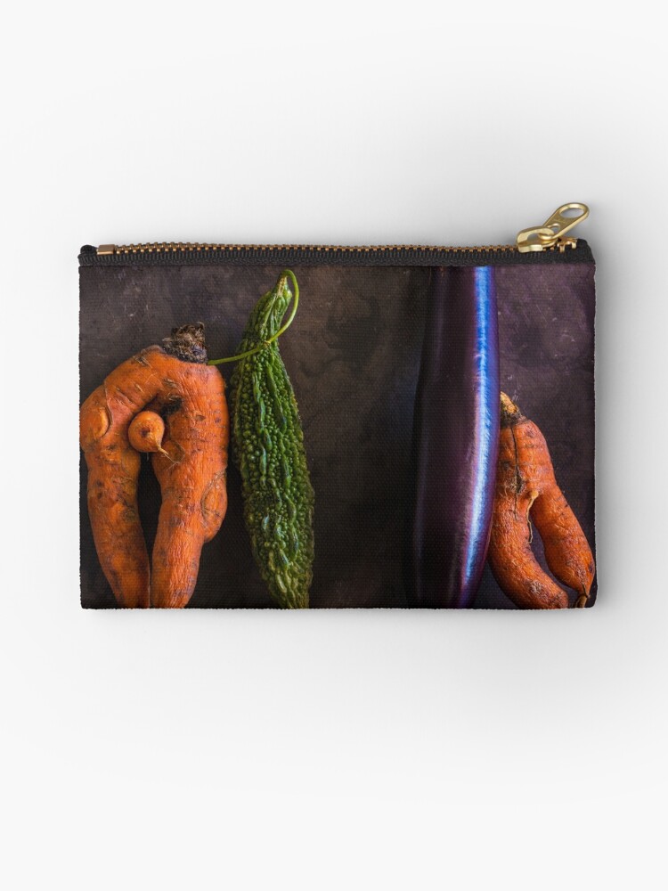 Later the same day at the carrot nudist colony #carrots #stilllife  #foodporn #tooobvious Zipper Pouch for Sale by alan shapiro