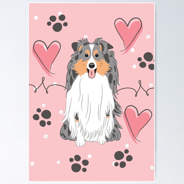 Item preview, LOVE Blue Merle Sheltie Dog Shetland Sheepdog  designed and sold by Lulupainting.
