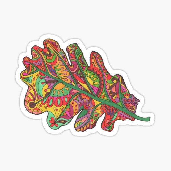 Colourful oak leaf Sticker