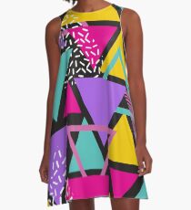 Memphis-Dreiecke A-Linien Kleid